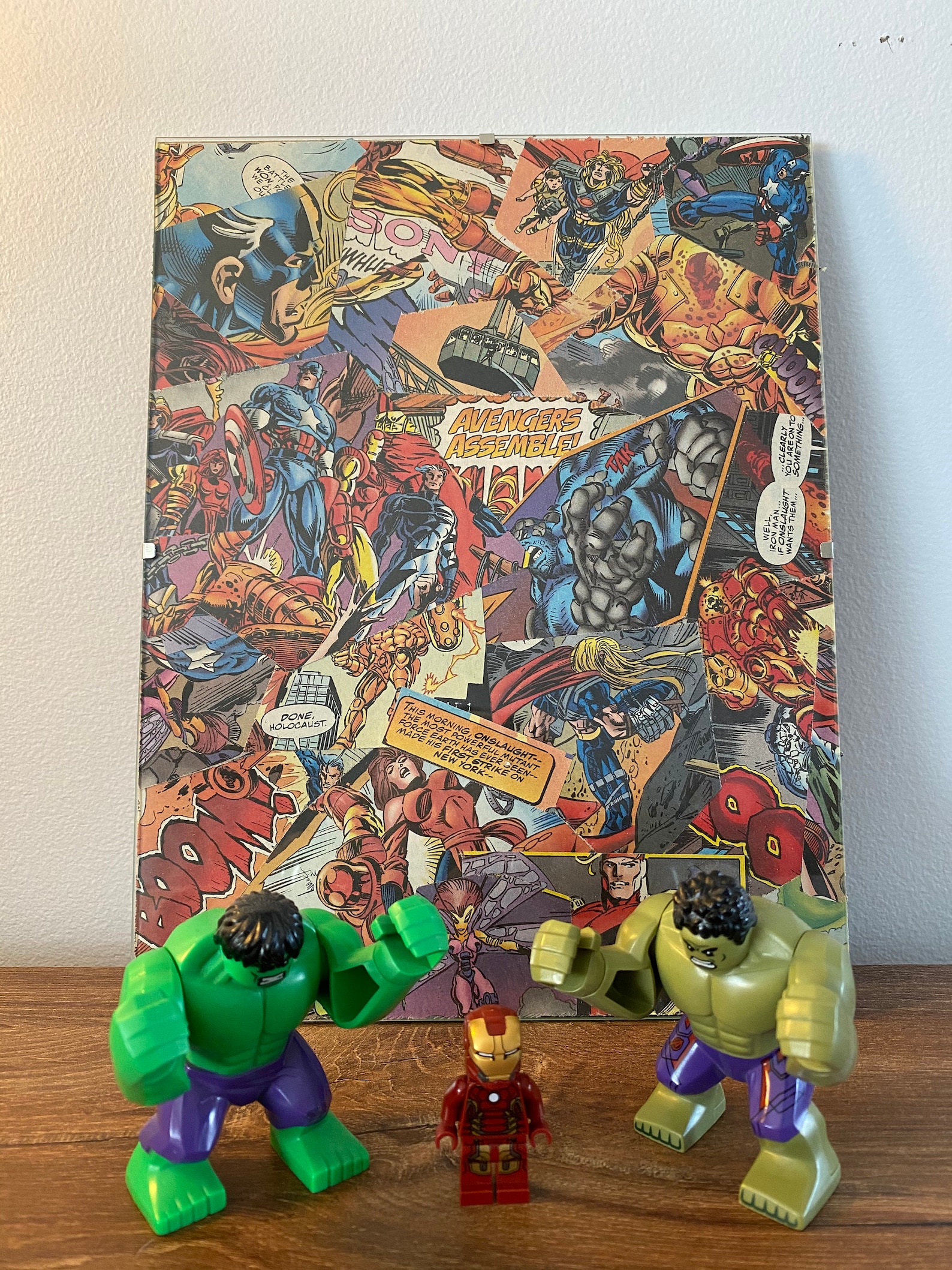 Vintage Comic Book Collage Wall Art Minimalist Glass Frame Etsy