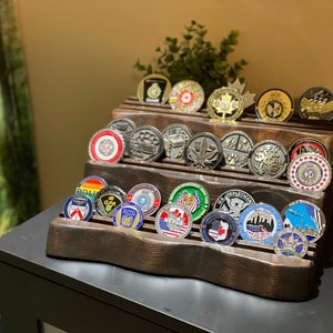 Challenge Coin Holder Display | Live edge | Military / Law Enforcement / Coin Display Rack