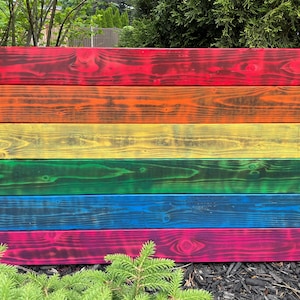 Wooden Pride Flag | Cottage Backyard Porch decor | pride | Pride Flag | Wood Flag | Rainbow | LGBTQ