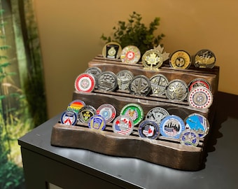 Challenge Coin Holder Display | Live edge | Military / Law Enforcement / Coin Display Rack