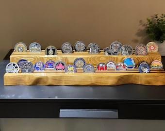 Challenge Coin Holder Display | Live edge | Military / Law Enforcement / Coin Display Rack