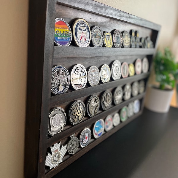 Challenge Coin Holder Wall Mount | Law Enforcement | Military Coin Display| Police | Father’s day gift | Retirement gift