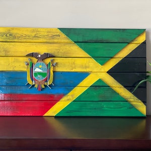 3D Ecuador Flag | Ecuador | Jamaica | Jamaican Flag | Wood Flag | Custom Flag | home decor