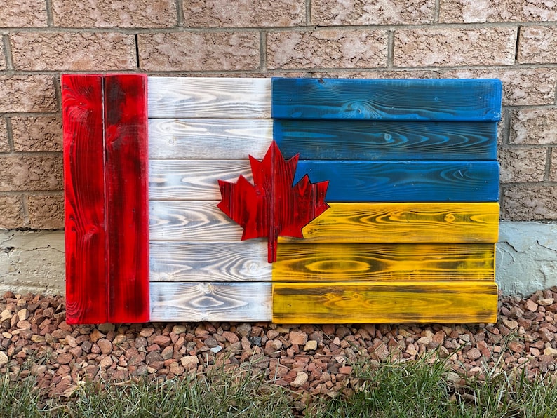 3D Wooden Canadian Flag | Cottage Backyard Porch Decor | Canada | Wood ...
