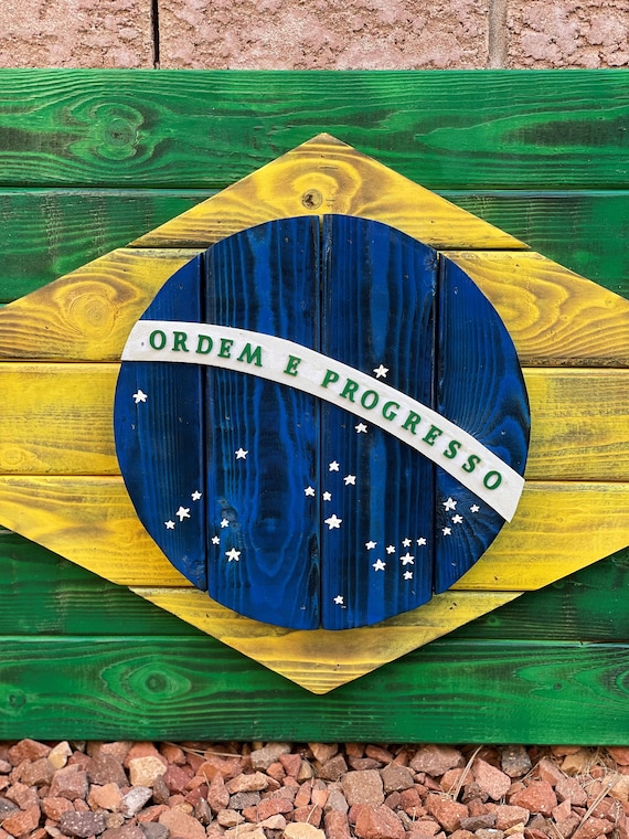 3D Wooden Brazilian Flag | Brazil Flag | Cottage Backyard Porch