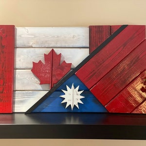 3D Wooden Taiwan/Canada Flag | Cottage Backyard Porch decor | Taiwan | Canada | Wood Flag | Custom flag