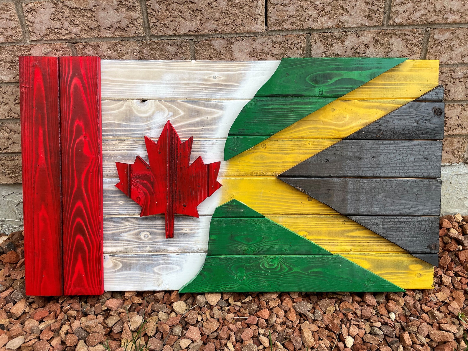 Jamaican Flag Backyard Porch decor Jamaica Wood Flag Etsy