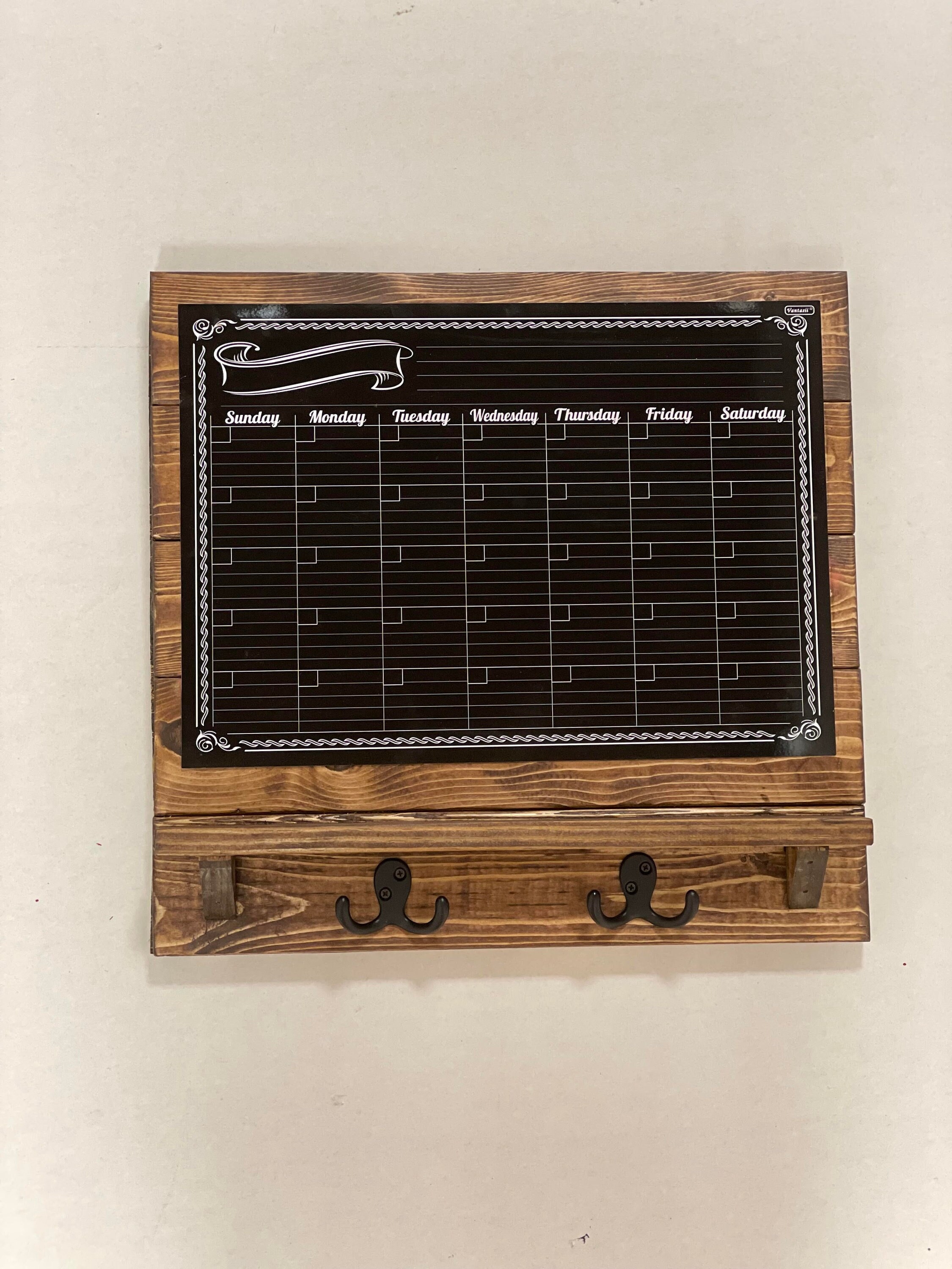 Calendar With Hooks Calendar Dry Erase Entryway Etsy UK