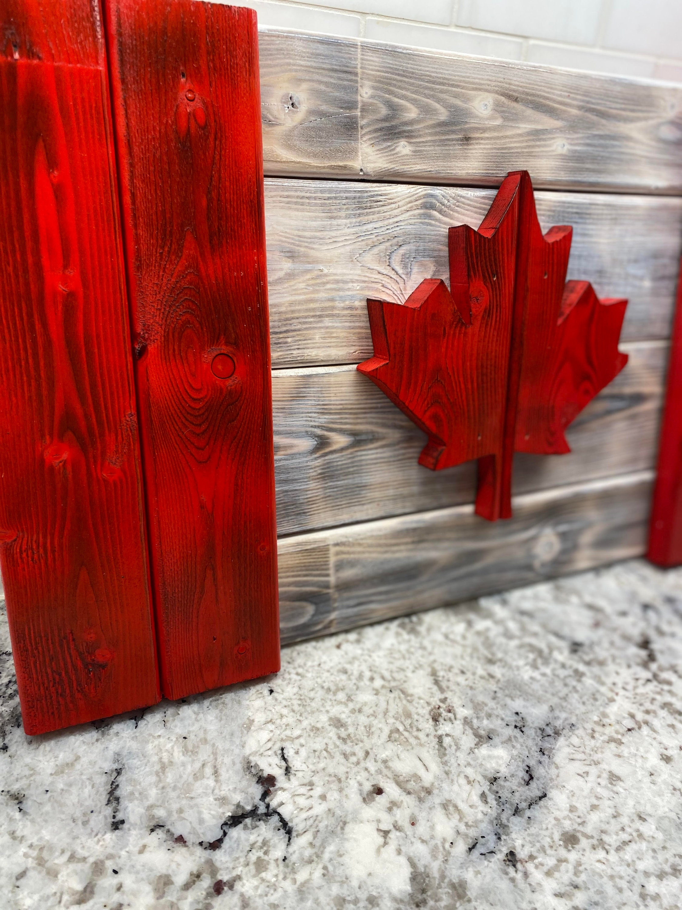 Wooden Canadian Flag Cottage Backyard Porch Decor Canada Etsy