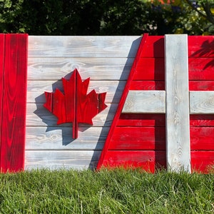 3D Wooden Denmark and Canada mixed flag | Danish Flag | Cottage Backyard decor | Denmark | Canada | Wood Flag | Wedding gift | Shower gift