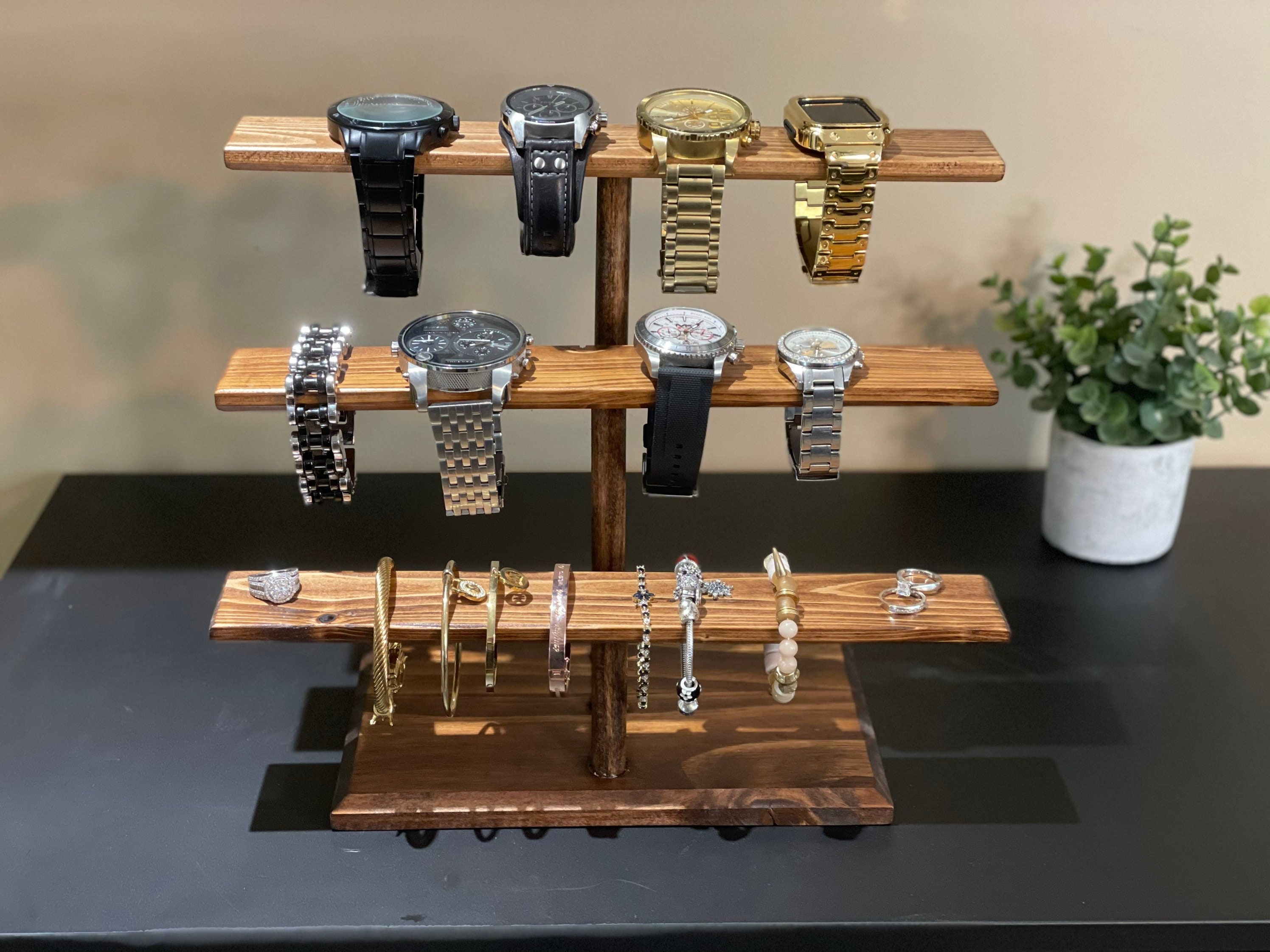 Soporte de reloj para hombres organizador de reloj de muñeca