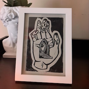 Repetition / Hand-printed linocut unique art
