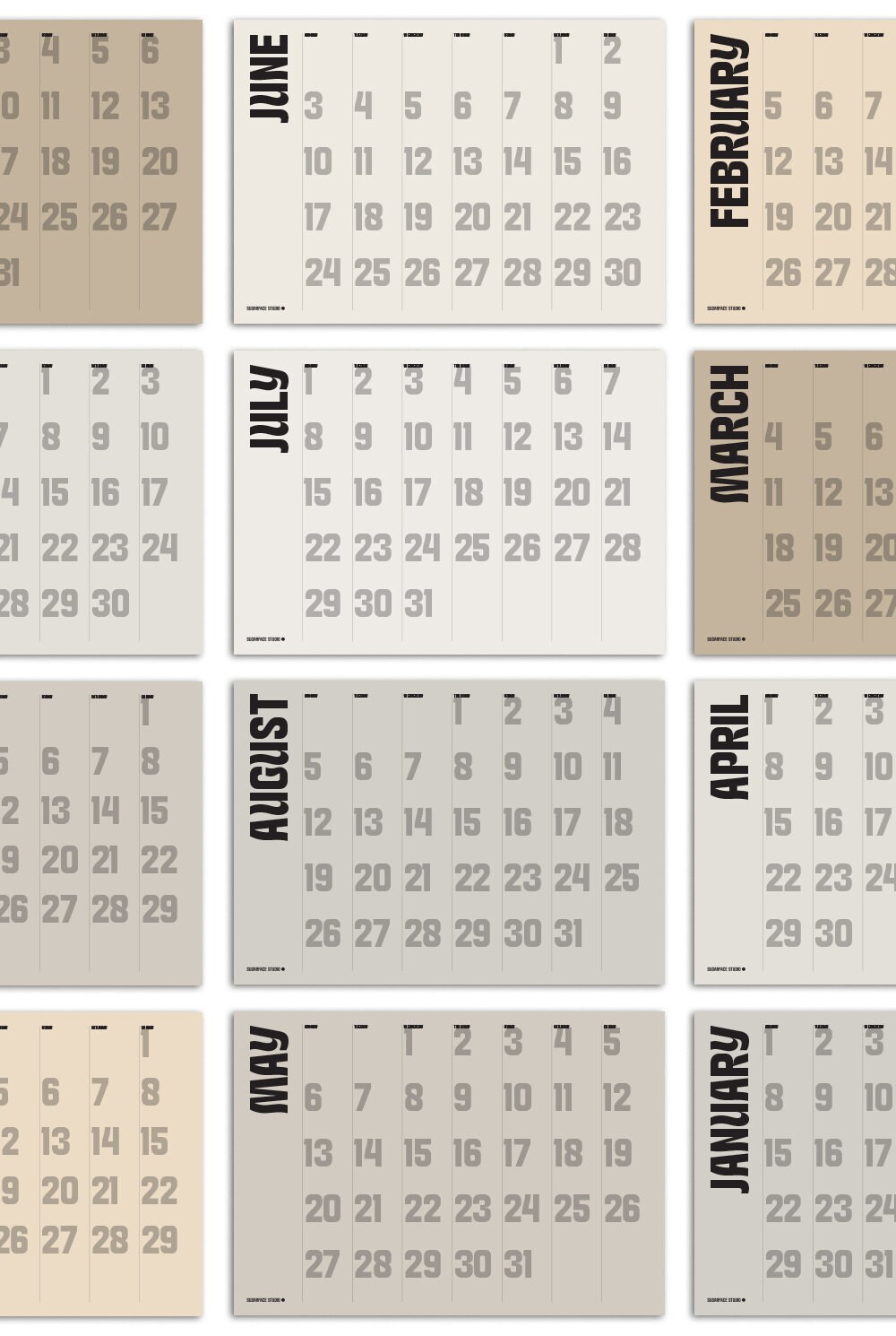 Simple & Modern 2024 A3 Printable Calendar Neutral - Etsy Australia