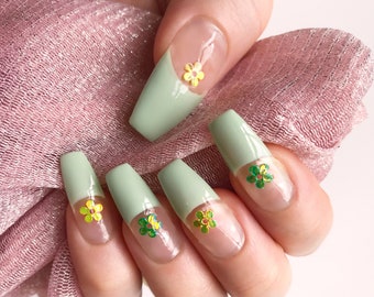 Mint Fake Nails Etsy Mint Fake Nails Etsy