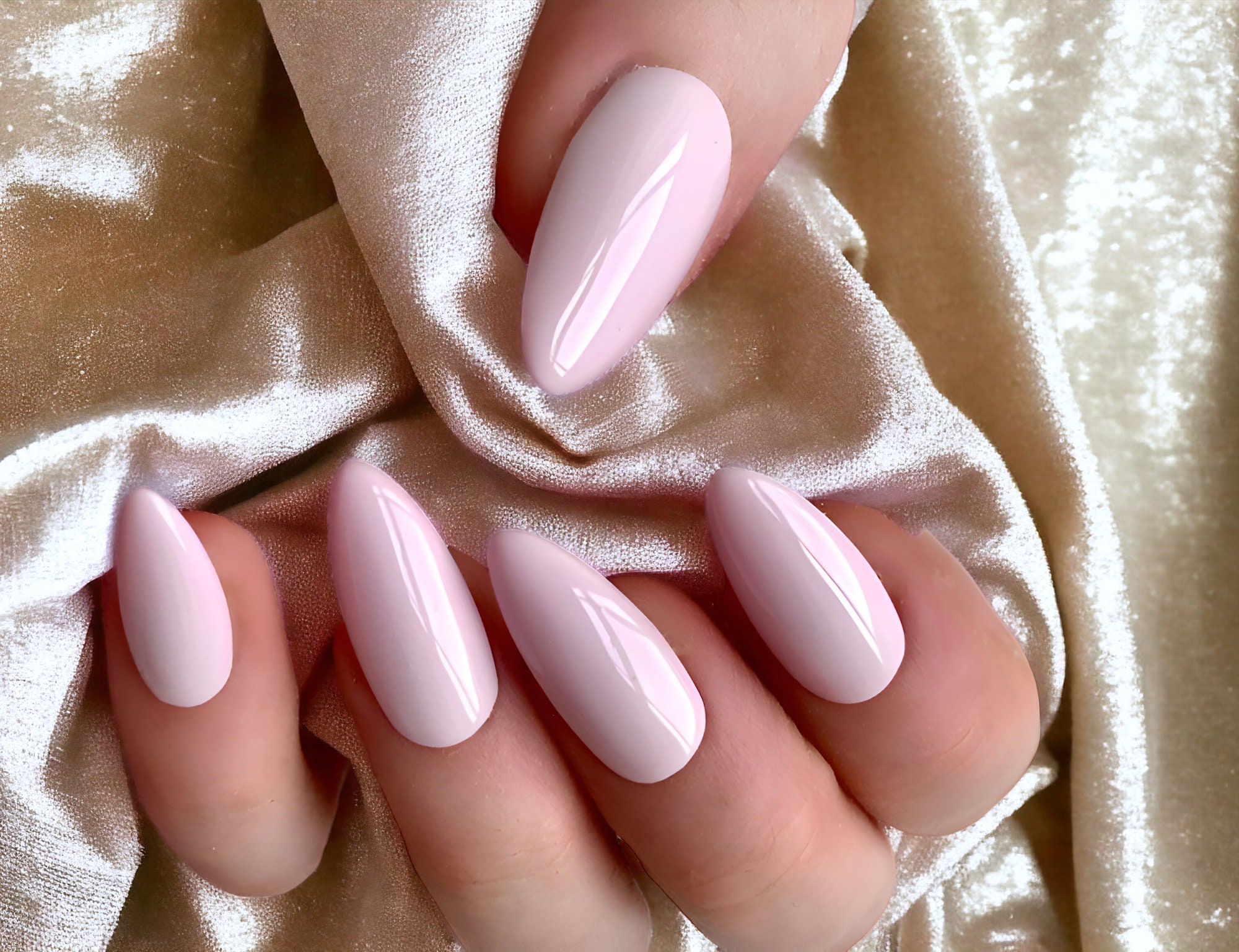 Pale pink cheap acrylic nails