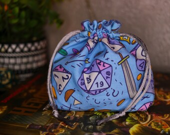 Blue D&D small dice bag | dnd, dm gift, coin pouch, bag of holding, token pouch