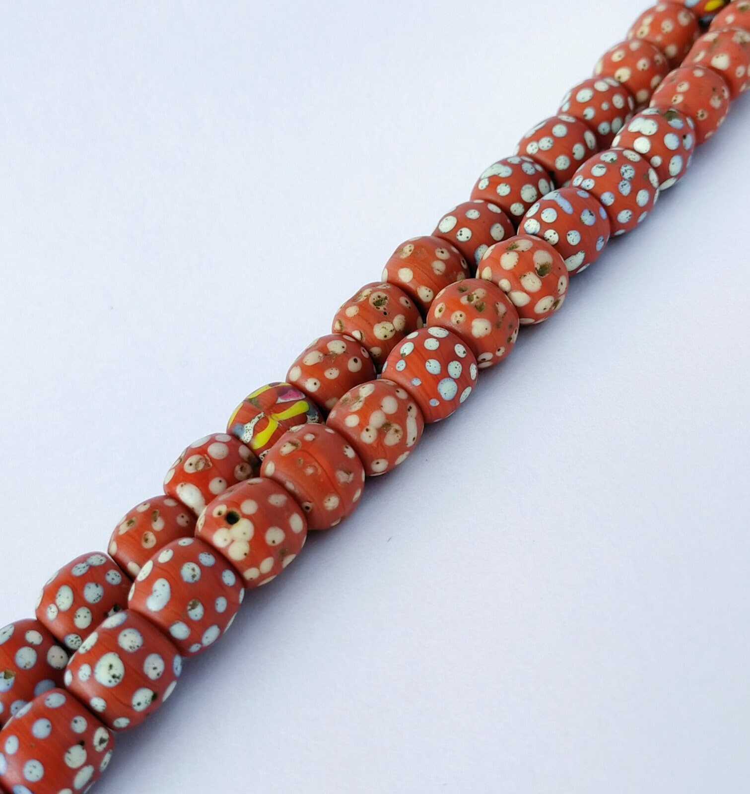 70 Red African Skunk Eye Beads Antique Glass Trade Beads Etsy