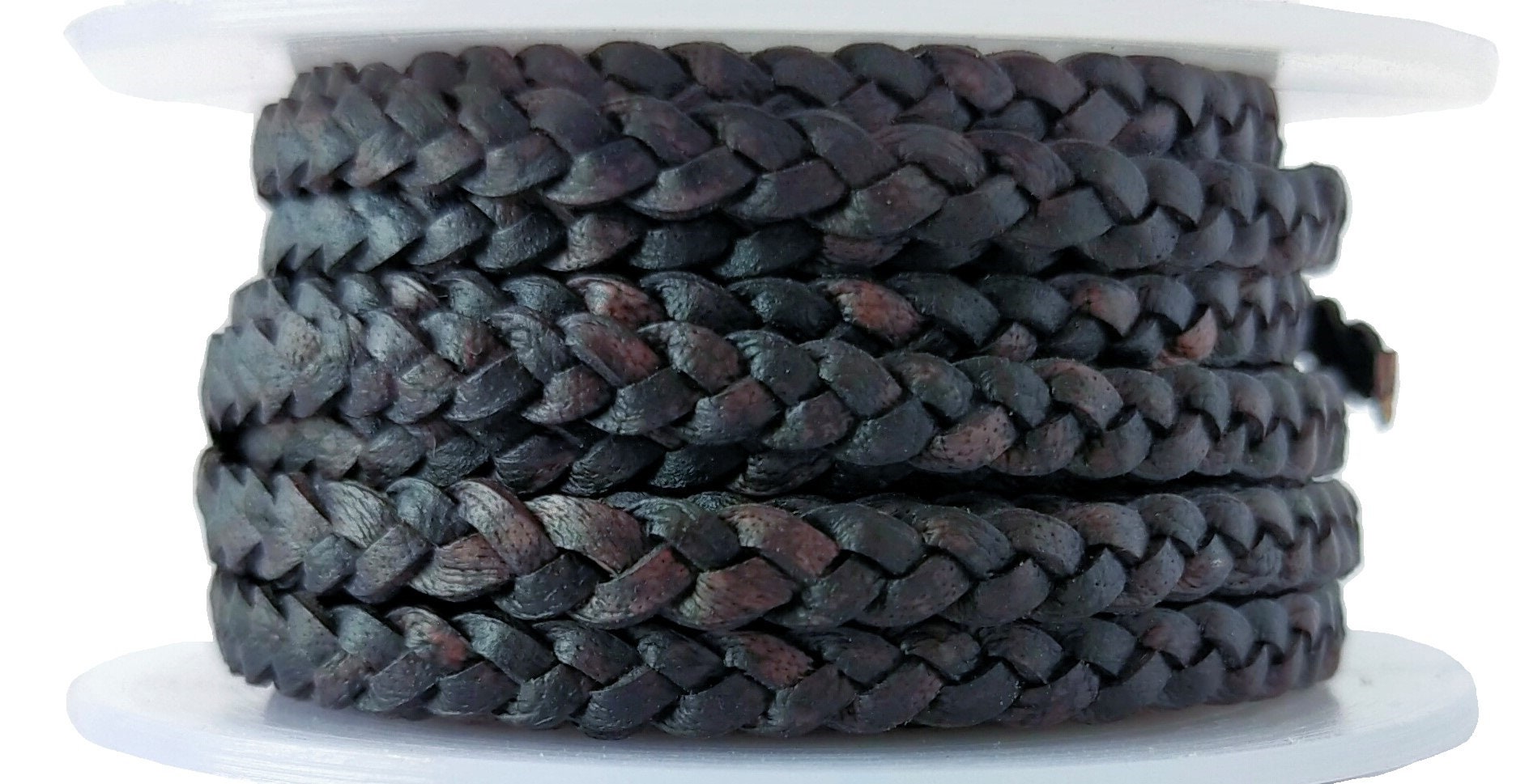 3 MM Flat Braided Genuine Leather String Cord, Rope for Jewelry Making ...