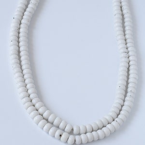 100 oude witte stam Turkana-kralen - Afrikaanse glaskralen - benodigdheden voor het maken van sieraden - Made in Ghana