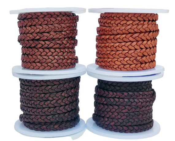 Cordon Cuir Véritable Tressé PandaHall 3mm X 8m - Noir Pour Bijoux Bracelets Colliers