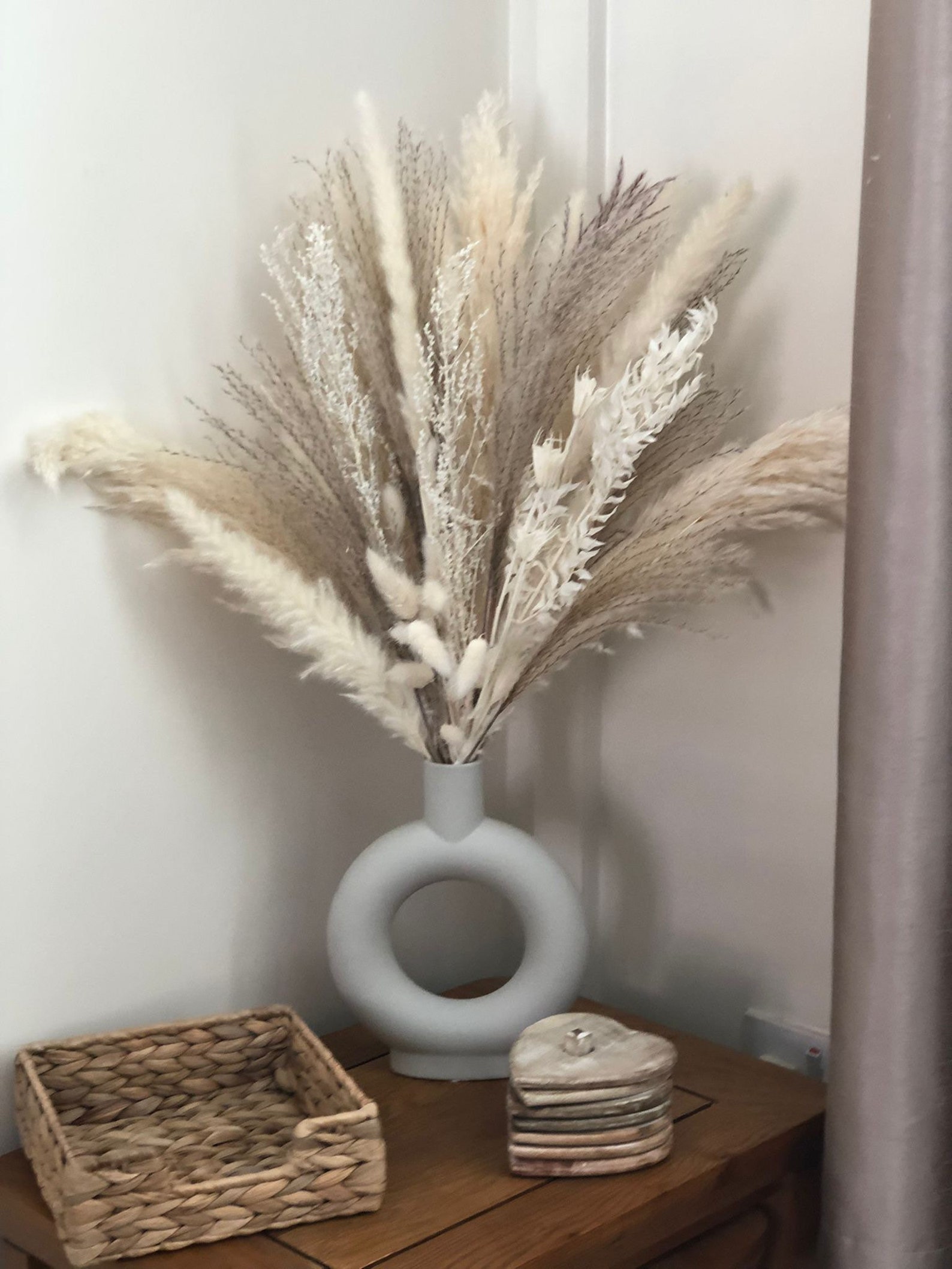 Donut Vase Pampas Grass in Donut Vase Pampas Grass Bouquet Etsy UK