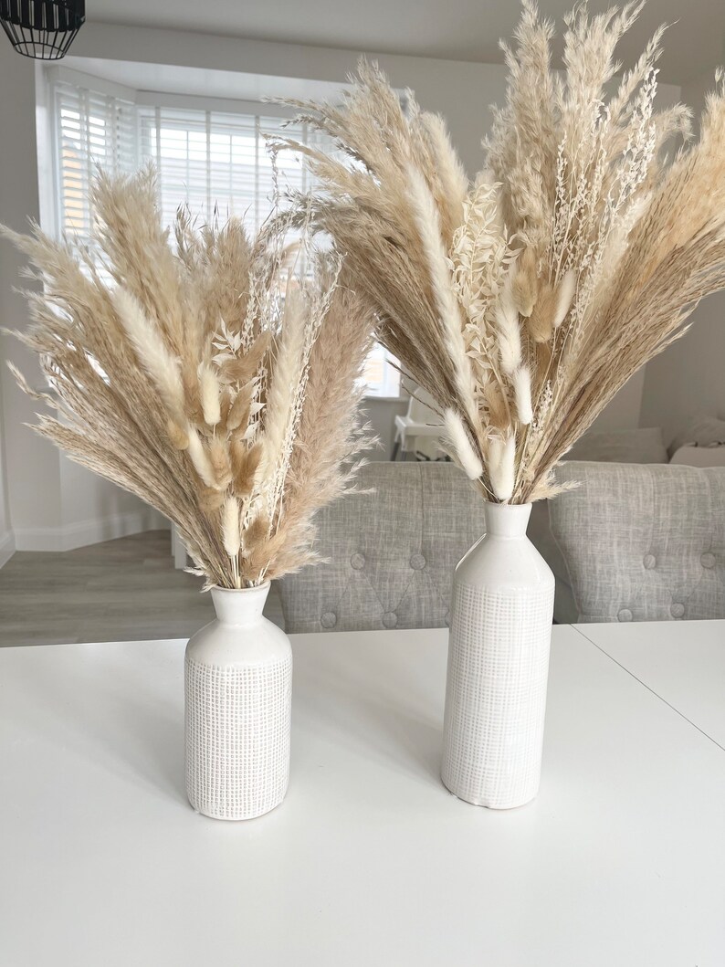 Pampas & Vases / Cream Pampas / Large and Small Vase / Neutral Etsy UK