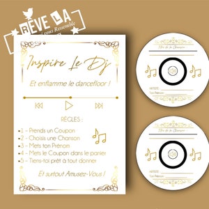 Coupons CD Inspire le DJ et/ou Affiche A4 ou A5 Inspire le DJ/ mariage/ Baptême/ Anniversaire/ Papeterie / animation image 5