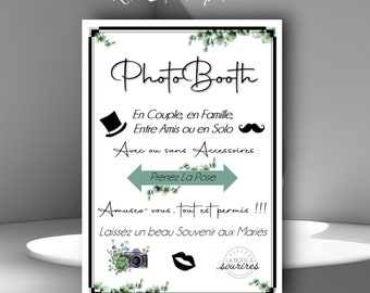 Affiche Photobooth/Candy Bar/ Gobelets/Livre d’or/Bienvenue/Bar à Tattoos