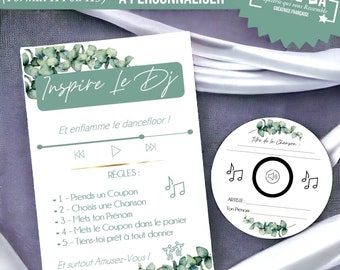 Coupons CD Inspire le DJ et/ou Affiche A4 ou A5 Inspire le DJ/ mariage/ Baptême/ Anniversaire/ Papeterie / animation