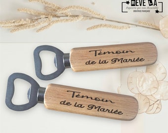 Décapsuleur Personnalisé/écologique/Bois/champêtre/cadeaux invités/faveur