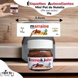 Lot Nutella Étiquettes Autocollantes pot 25g/remerciements/cadeaux invités/mariage/baptême/anniversaire/EVJF/témoins/annonce grossesse/papa/ image 8