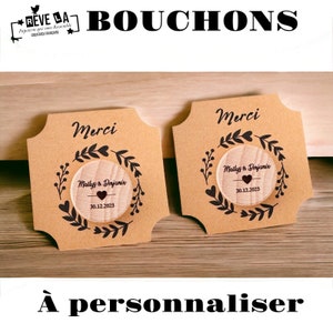 Bouchons de bouteilles de vin de verdure, bouchon de vin, faveurs de mariage, bouchon de vin personnalisé, faveurs témoins/cadeaux/gift image 2