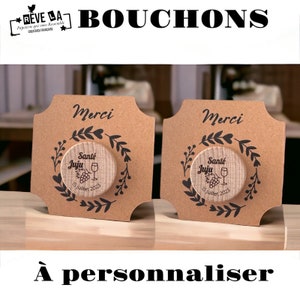 Bouchons de bouteilles de vin de verdure, bouchon de vin, faveurs de mariage, bouchon de vin personnalisé, faveurs témoins/cadeaux/gift image 1