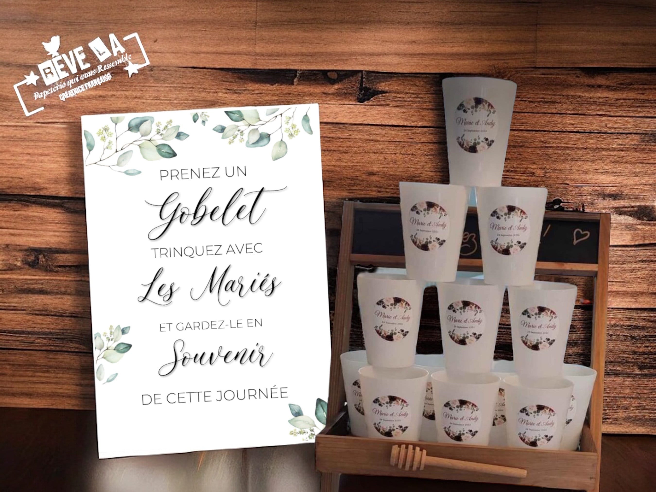 Poster Take a Cup Ecocup Photobooth candy Bar Cups guestbook welcome tattoo Bar Etsy