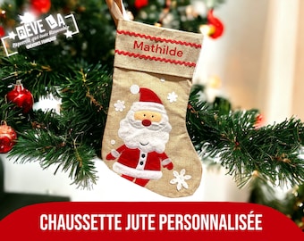 Chaussette de Noël personnalisée/Bonhomme de neige/chocolats/Père Noël