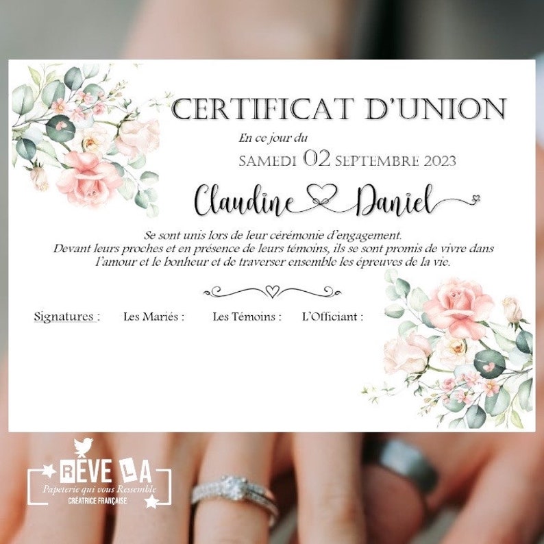 Certificat dunion image 2