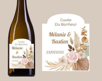 Lot Étiquettes Bouteilles Champagne/vin