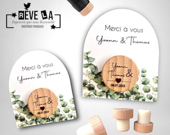 Bouchons de bouteilles de vin de verdure, bouchon de vin, faveurs de mariage, bouchon de vin personnalisé, faveurs témoins/cadeaux/gift