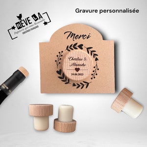 Bouchons de bouteilles de vin de verdure, bouchon de vin, faveurs de mariage, bouchon de vin personnalisé, faveurs témoins/cadeaux/gift image 4