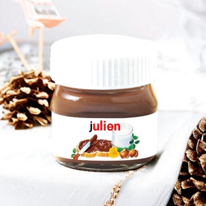 Lot Nutella Étiquettes Autocollantes pot 25g/remerciements/cadeaux invités/mariage/baptême/anniversaire/EVJF/témoins/annonce grossesse/papa/ image 2