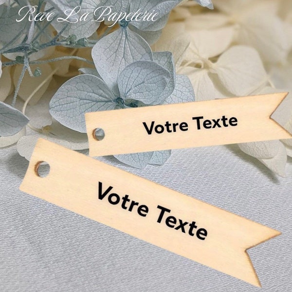 Lot Étiquettes Bois (Gravure) personnalisées/Cadeaux/Mariage/Baptême/anniversaire/faveur/EVJF/prix dégressif