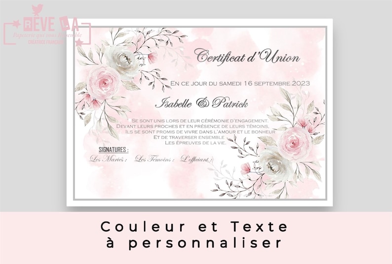 Certificat dunion image 1