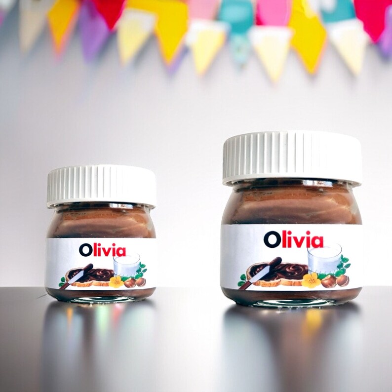 Lot Nutella Étiquettes Autocollantes pot 25g/remerciements/cadeaux invités/mariage/baptême/anniversaire/EVJF/témoins/annonce grossesse/papa/ image 4