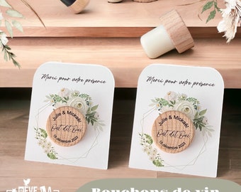 Tapones de botellas de vino verde, tapón de vino, favores de boda, tapón de vino personalizado, favores de testigos