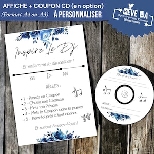 Coupons CD Inspire le DJ et/ou Affiche A4 ou A5 Inspire le DJ/ mariage/ Baptême/ Anniversaire/ Papeterie / animation image 9