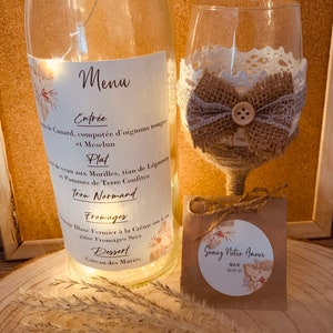 Lot Menu Autocollant Bouteille