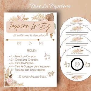 Coupons CD Inspire le DJ et/ou Affiche A4 ou A5 Inspire le DJ/ mariage/ Baptême/ Anniversaire/ Papeterie / animation image 3