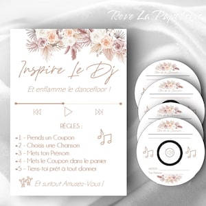 Coupons CD Inspire le DJ et/ou Affiche A4 ou A5 Inspire le DJ/ mariage/ Baptême/ Anniversaire/ Papeterie / animation image 2