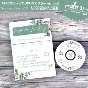 Coupons CD Inspire le DJ et/ou Affiche A4 ou A5 Inspire le DJ/ mariage/ Baptême/ Anniversaire/ Papeterie / animation image 8