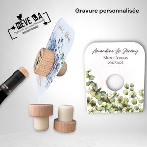 Bouchons de bouteilles de vin de verdure, bouchon de vin, faveurs de mariage, bouchon de vin personnalisé, faveurs témoins/cadeaux/gift image 9